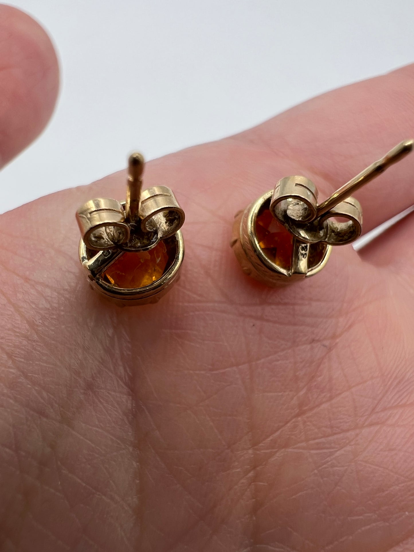 Scottish Cairngorm Gold Citrine Stud Earrings