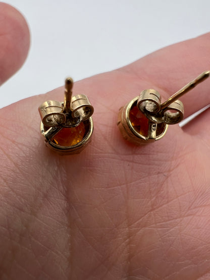 Scottish Cairngorm Gold Citrine Stud Earrings