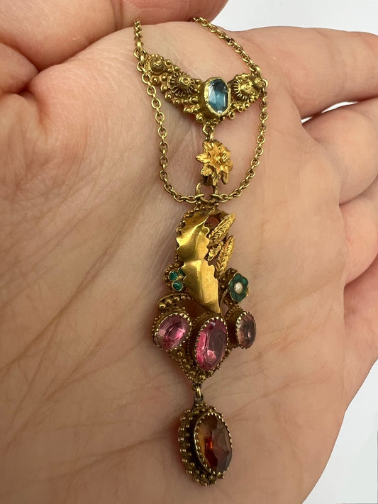 Regency Period Gold Gem Set "Harvest" Necklace. Reserved, please enquire
