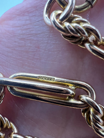 RESERVED - Please Contact for Price - Antique 9ct Gold Albert Fancy Link Bracelet