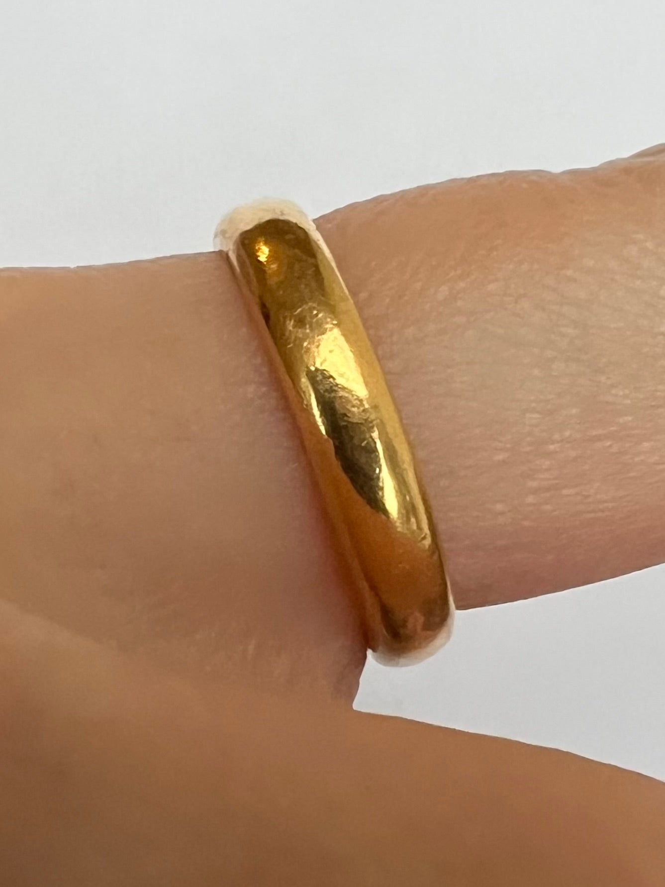 1856 Heavy Antique 22ct Gold Wedding Band Ring Size 7.5 / P