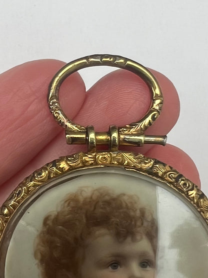 Super Sweet Sentimental Victorian Portrait Miniature Locket