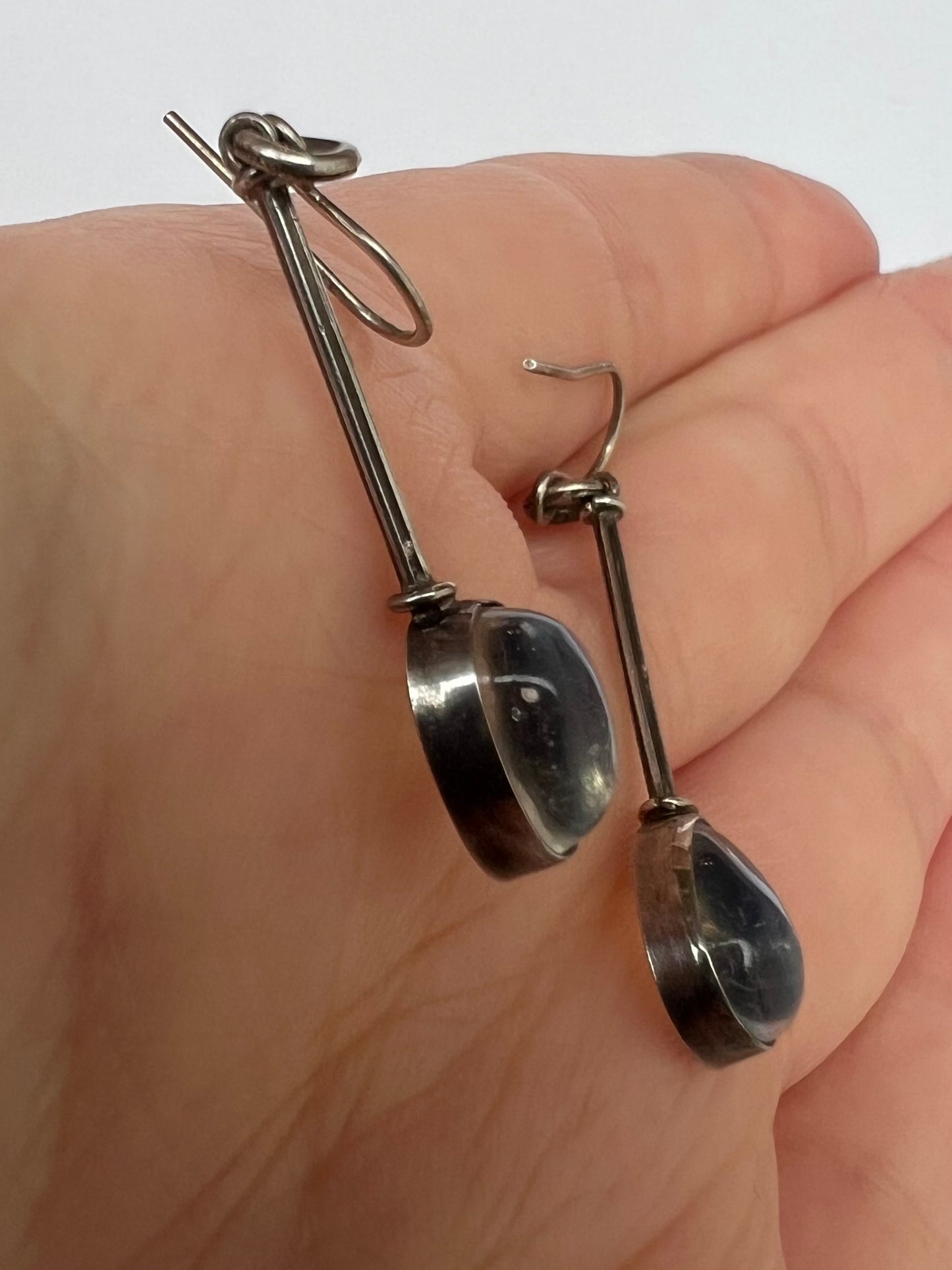 Arts & Crafts Moonstone Drop Earrings
