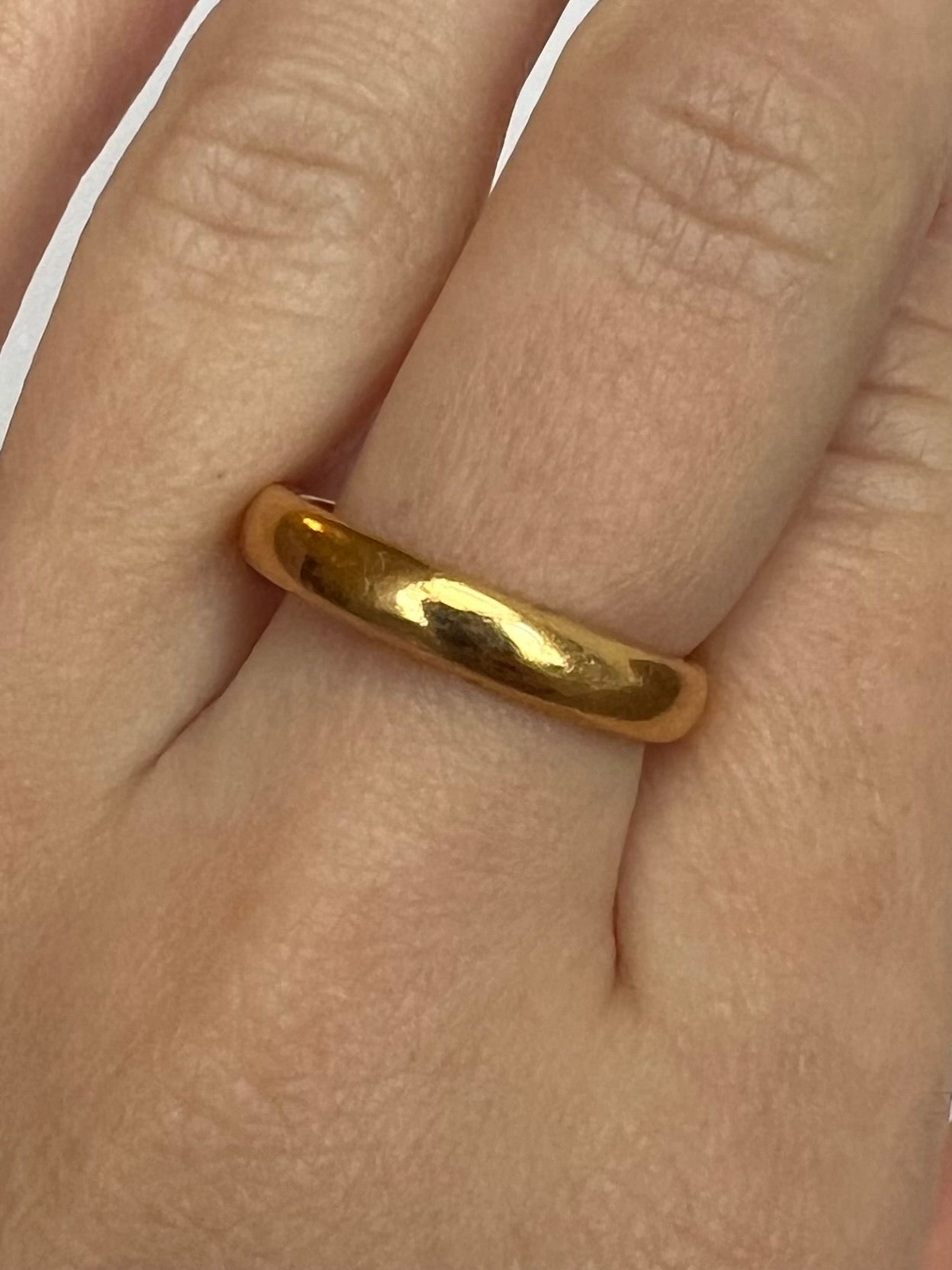 1856 Heavy Antique 22ct Gold Wedding Band Ring Size 7.5 / P