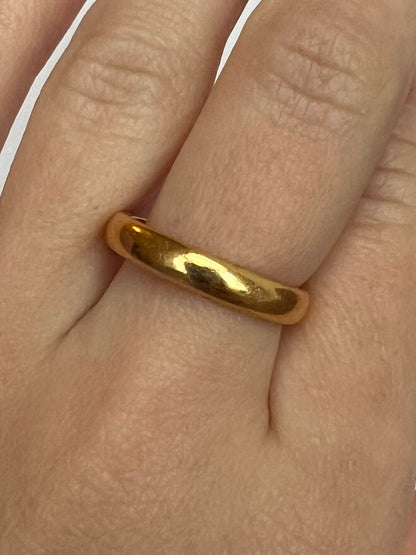 1856 Heavy Antique 22ct Gold Wedding Band Ring Size 7.5 / P