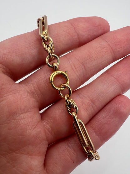 RESERVED - Please Contact for Price - Antique 9ct Gold Albert Fancy Link Bracelet