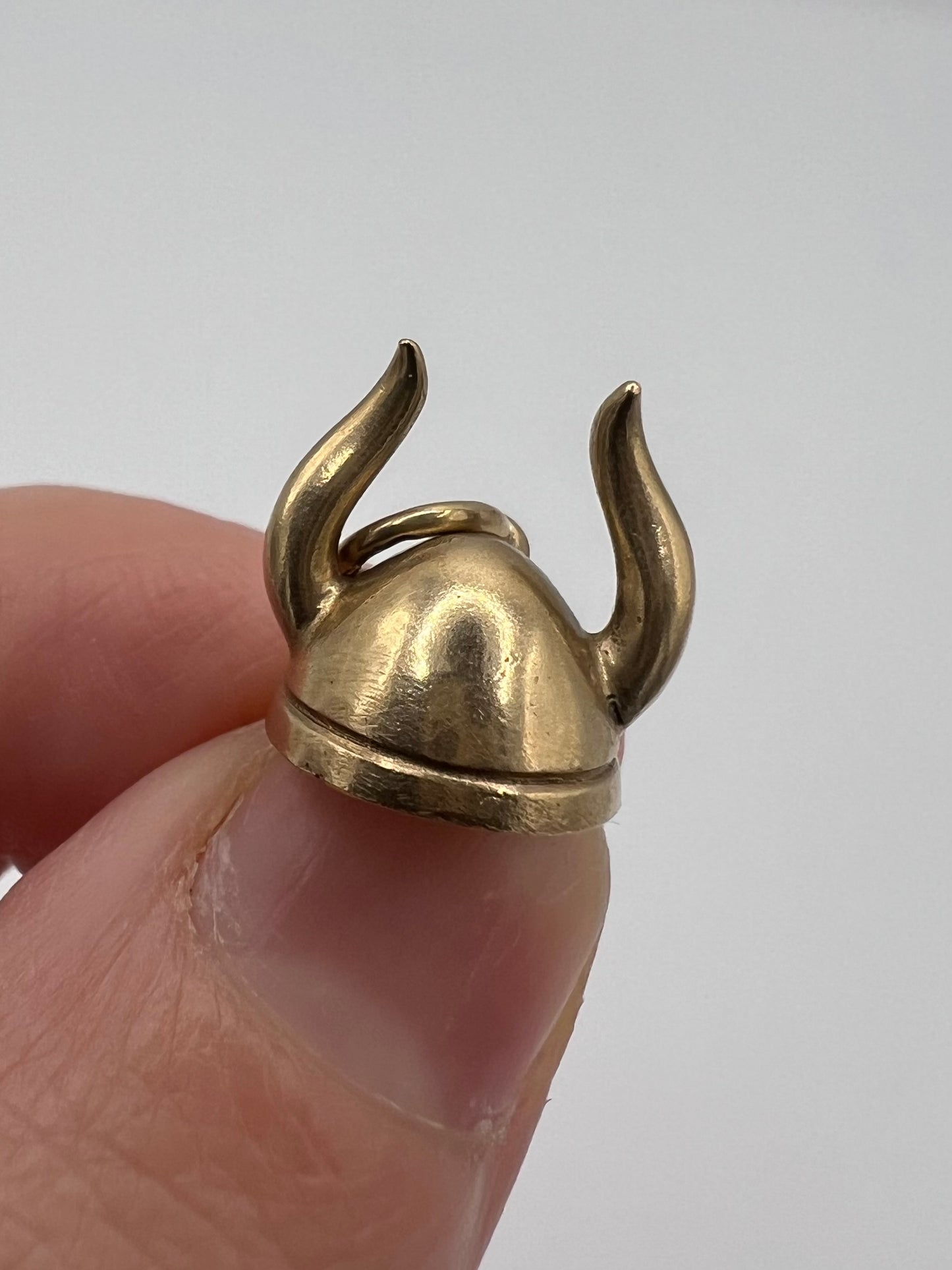 2 Viking Helmet 14ct Gold Antique Charms