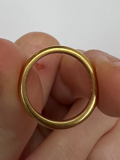 Vintage 22ct Gold Donut Wedding Band Ring 1965 Charles Green & Sons