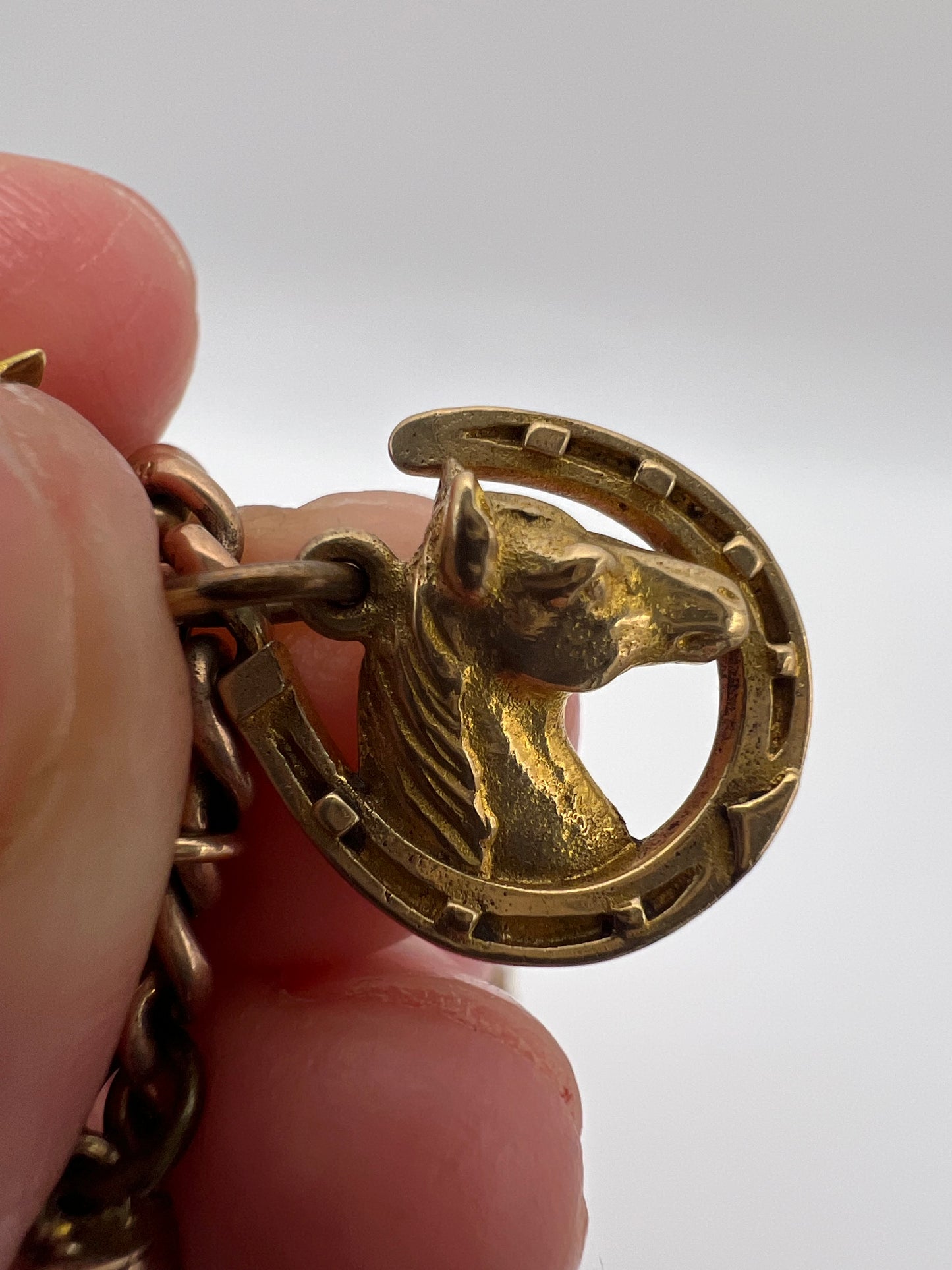 Gold Charm Bracelet With Many Unusual and Rare Charms