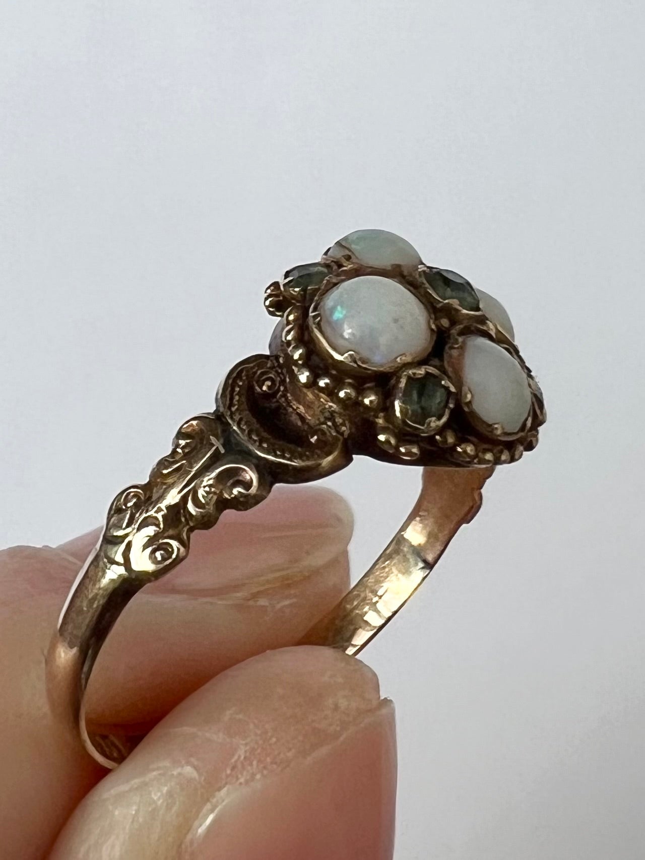 1863 15ct Gold Opal Quatrefoil Ring