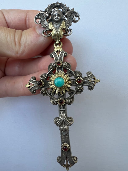 Fabulous Ecclesiastical Antique Crucifix Pendant
