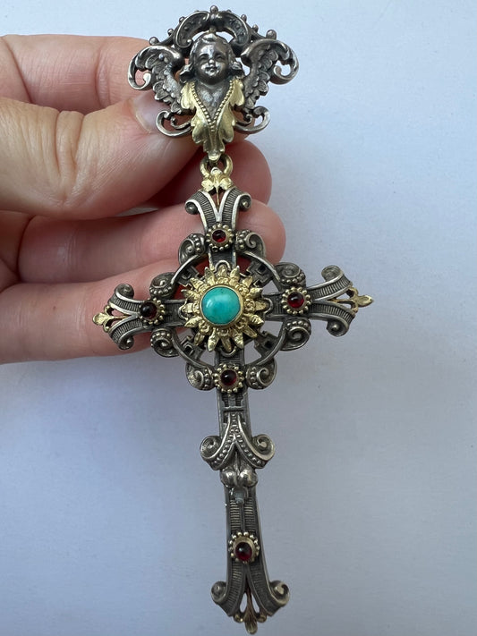 Fabulous Ecclesiastical Antique Crucifix Pendant