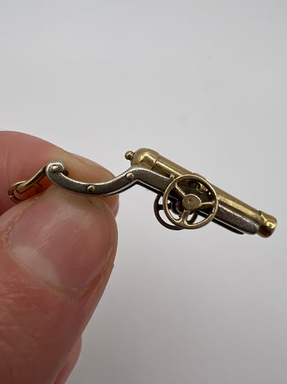 Vintage Gold And Silver Canon Pendant For Arsenal Fans!