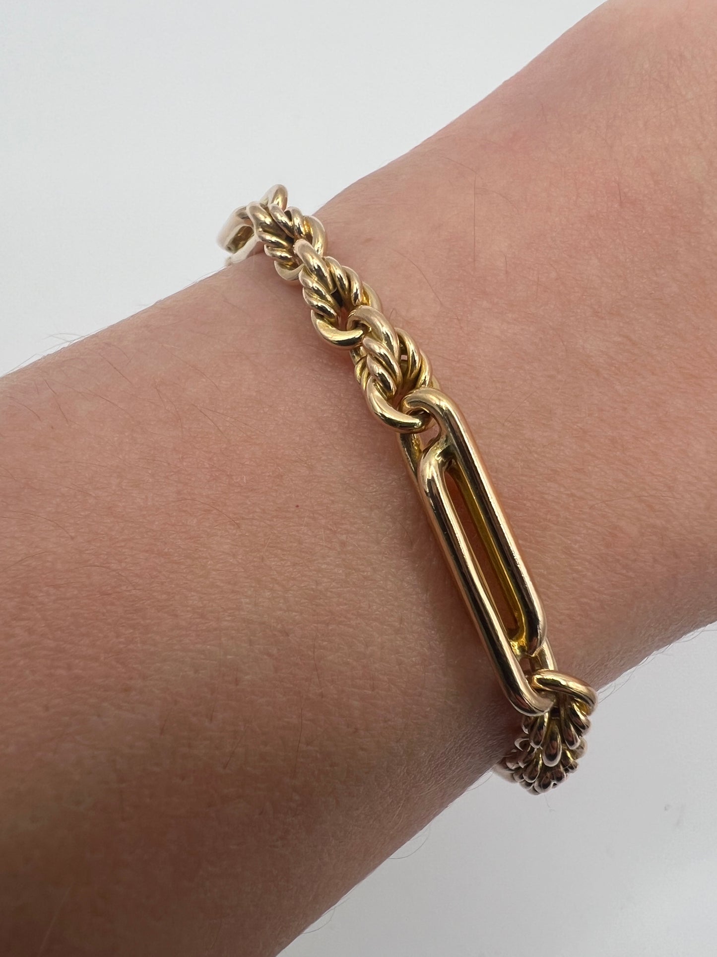RESERVED - Please Contact for Price - Antique 9ct Gold Albert Fancy Link Bracelet
