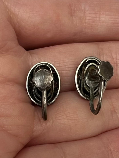 Arts and Crafts Opal Doublet Screw Back Earrings - Please enquire