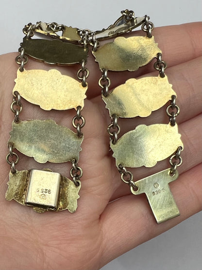 Aksel Holmsen Mid Century Norwegian Enamel Scandinavian Bracelet