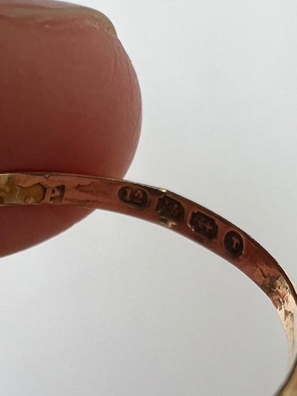 Rare 12ct Gold Almandine Purple Garnet Antique Ring