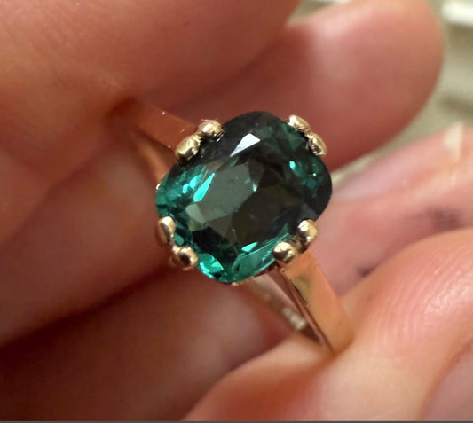 RESERVED Marina 9ct Green Tourmaline Ring