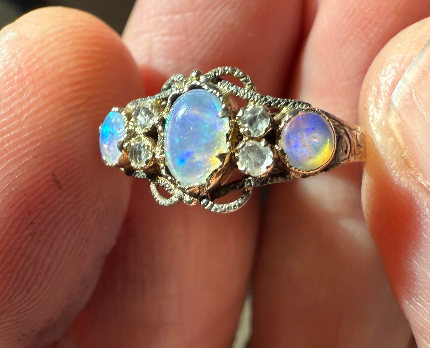 12ct Gold 1791 Opal Diamond Ring...Please read description!