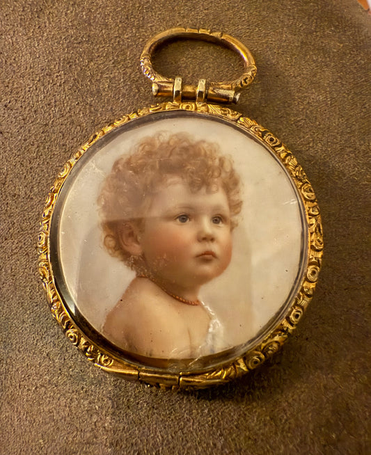 Super Sweet Sentimental Victorian Portrait Miniature Locket