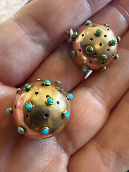 Antique Sputnik Gold Opening Vinaigrette Locket Pendant