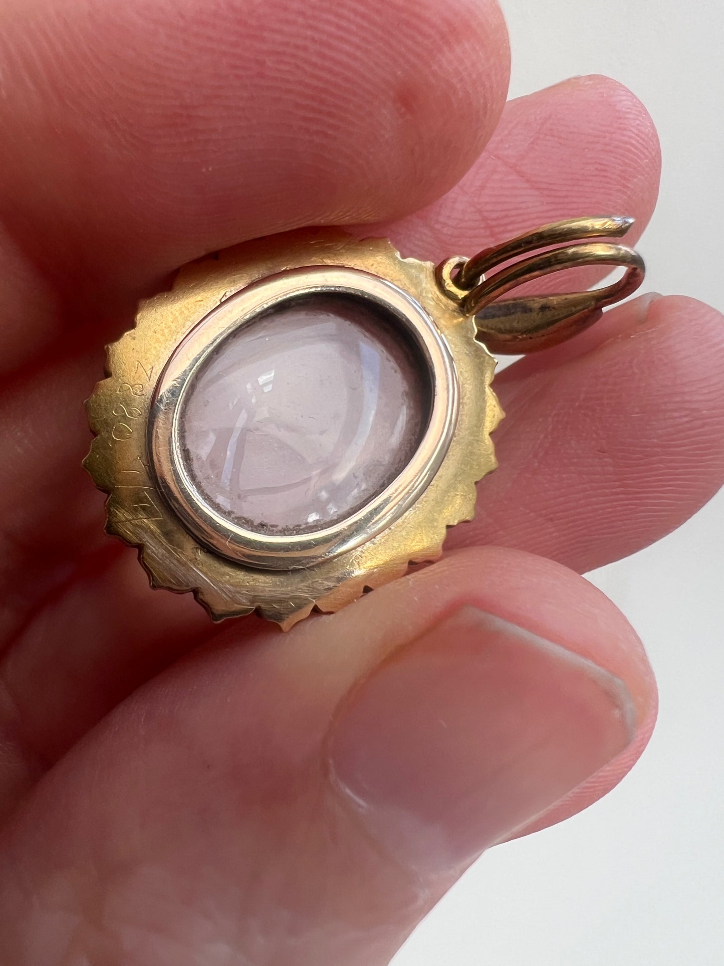 Rock Crystal Gold Pearl Turquoise Sentimental Victorian Locket