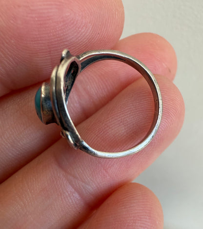 Arts & Crafts Turquoise Silver Ring