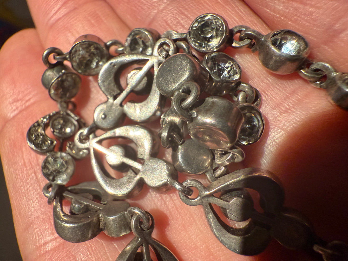 French Antique Silver Paste Necklace
