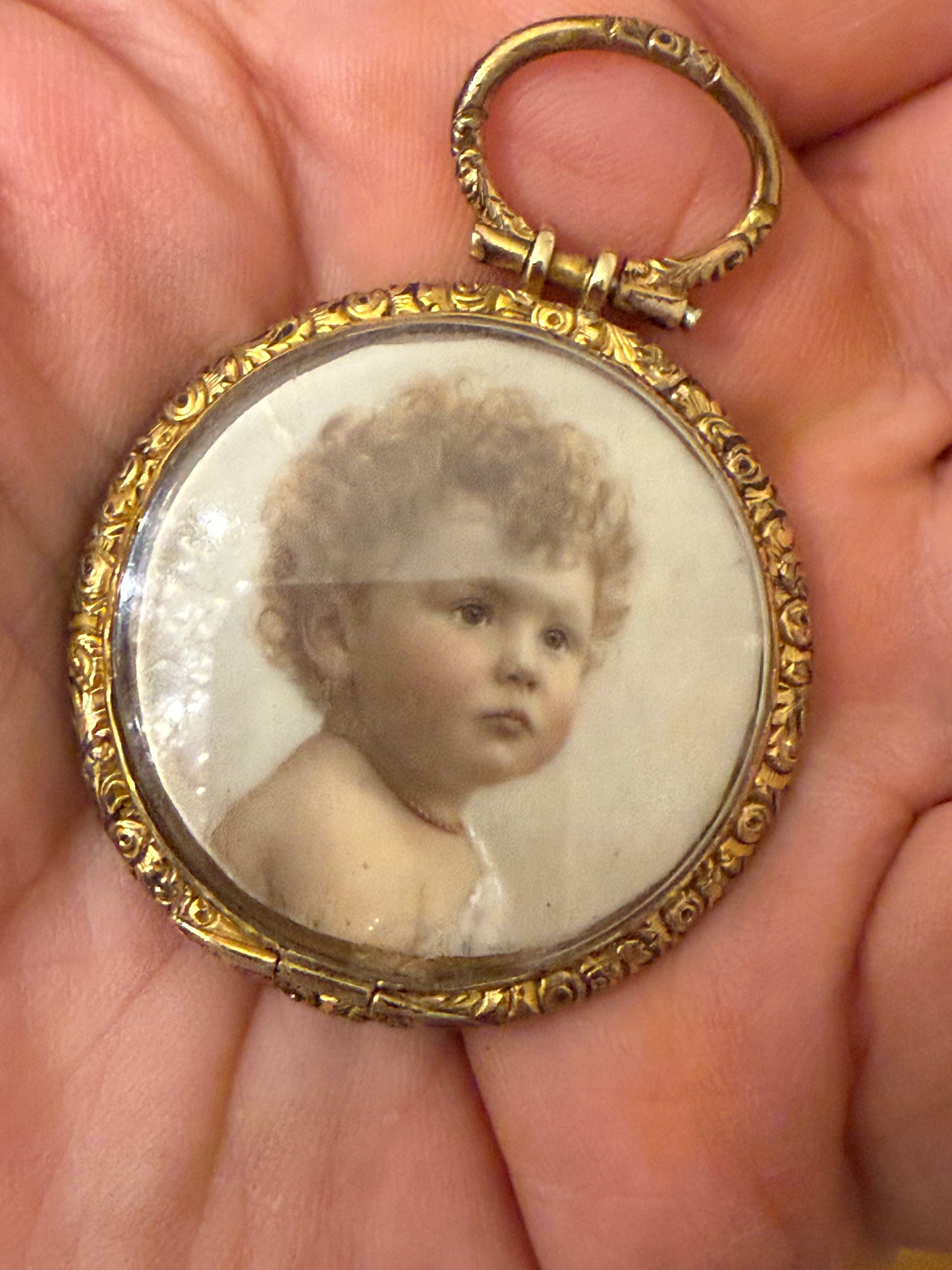 Super Sweet Sentimental Victorian Portrait Miniature Locket