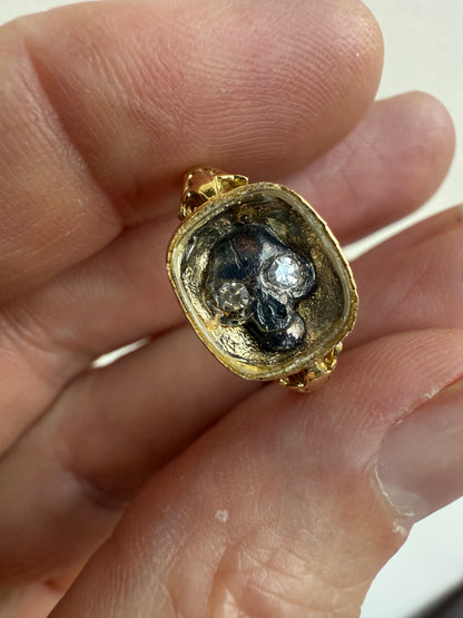 Regency Momento Mori Gold Skull Ring (likely modified from the original)