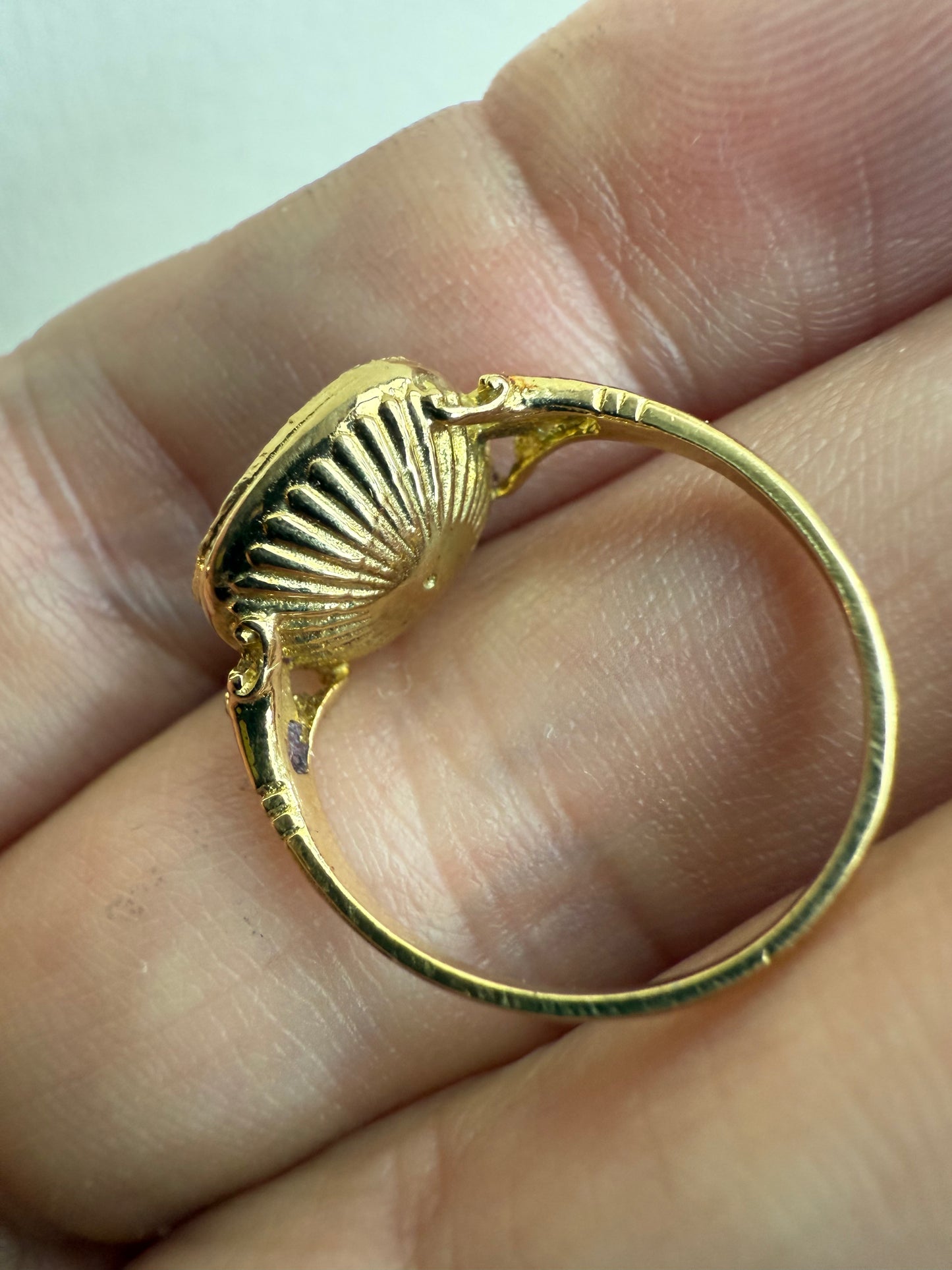 Regency Momento Mori Gold Skull Ring (likely modified from the original)