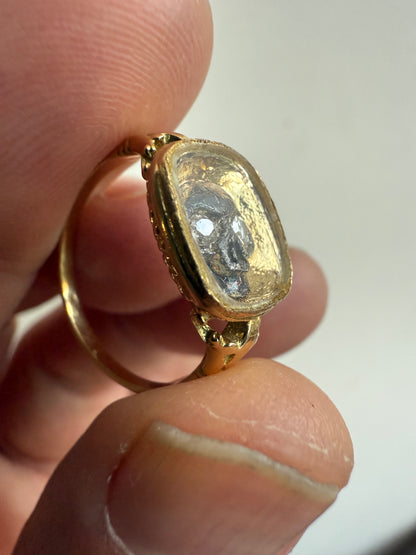 Regency Momento Mori Gold Skull Ring (likely modified from the original)