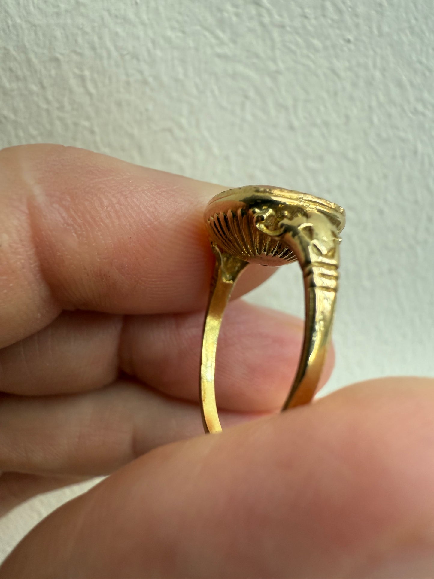 Regency Momento Mori Gold Skull Ring (likely modified from the original)