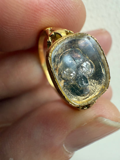 Regency Momento Mori Gold Skull Ring (likely modified from the original)