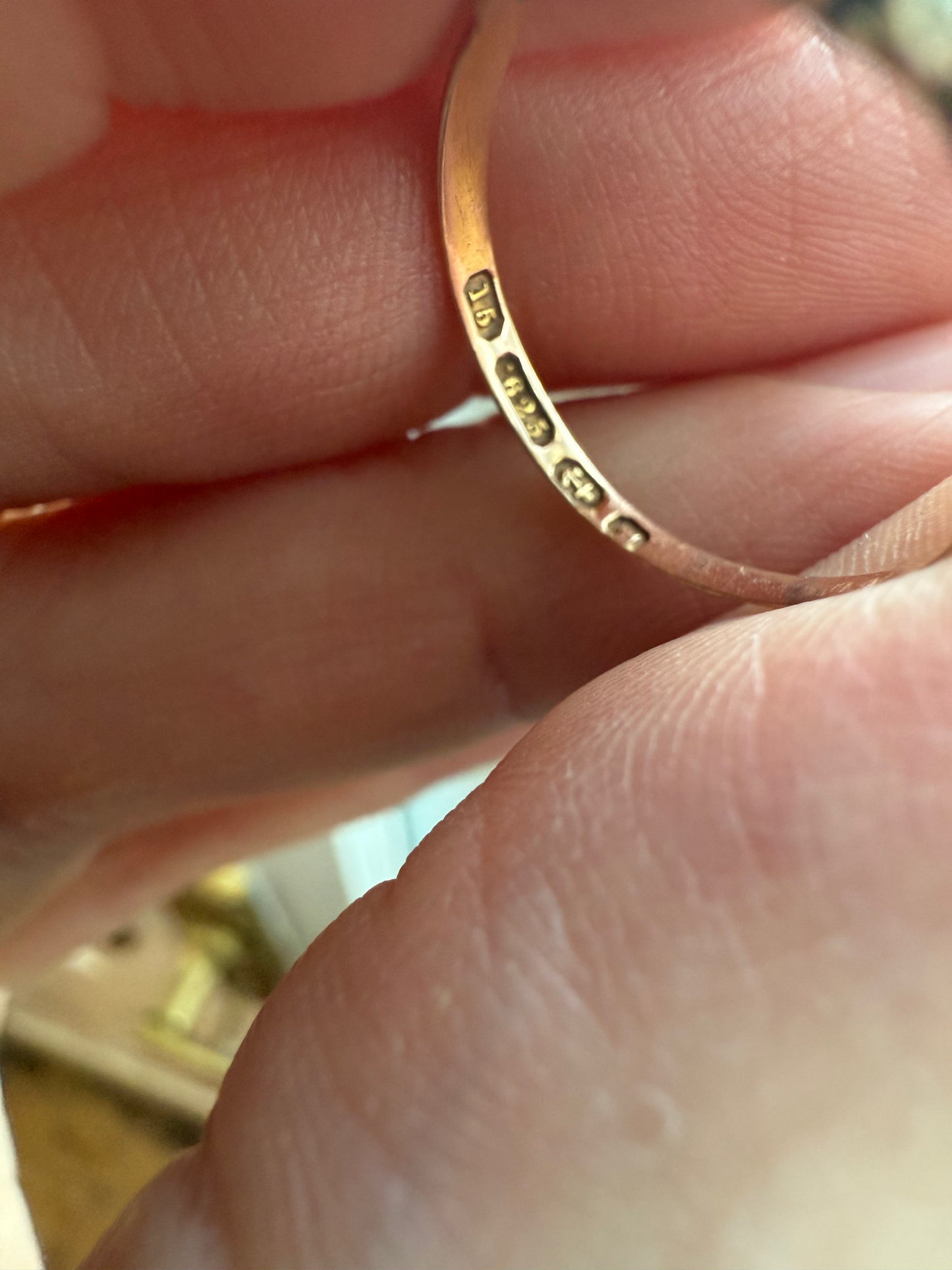 1864 Victorian 15ct Gold Almandine Garnet Emerald Pearl Ring