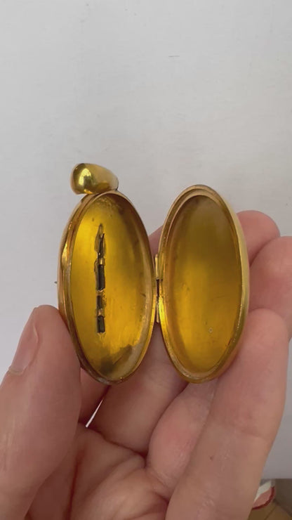 Victorian Gold Ruby Pearl Large Locket Star Pendant